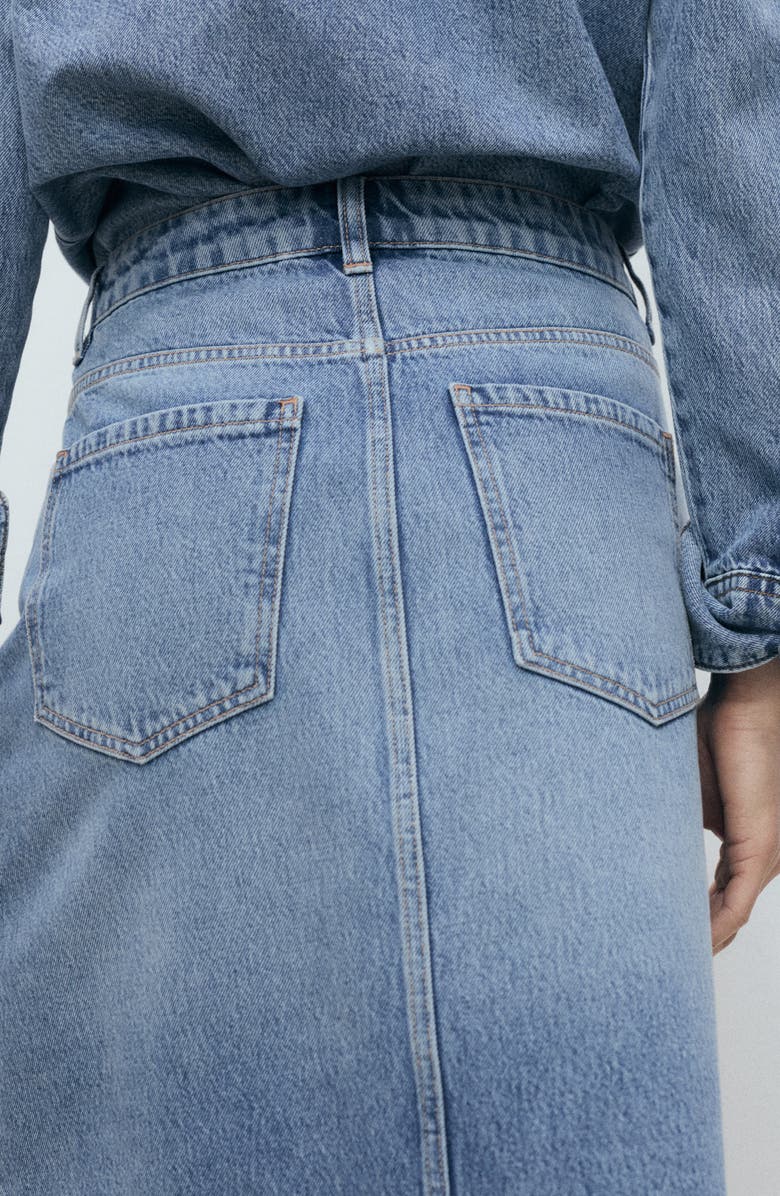MANGO Denim Midi Skirt, Alternate, color, 