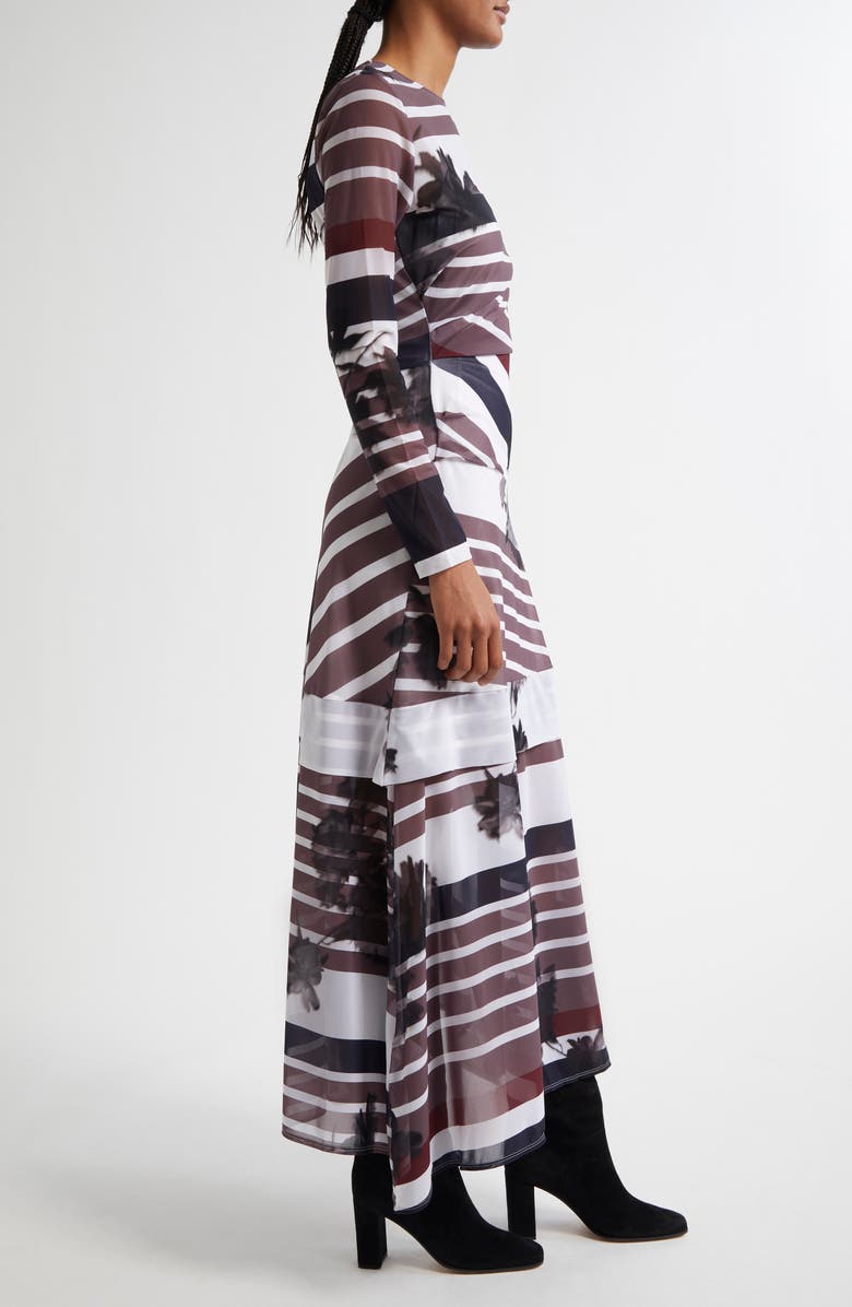 Reiss Chiara Print Mesh Long Sleeve Maxi Dress, Alternate, color, 