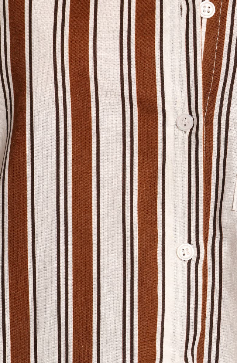 Petal & Pup Thalia Stripe Cotton & Linen Button-Up Shirt, Alternate, color, 