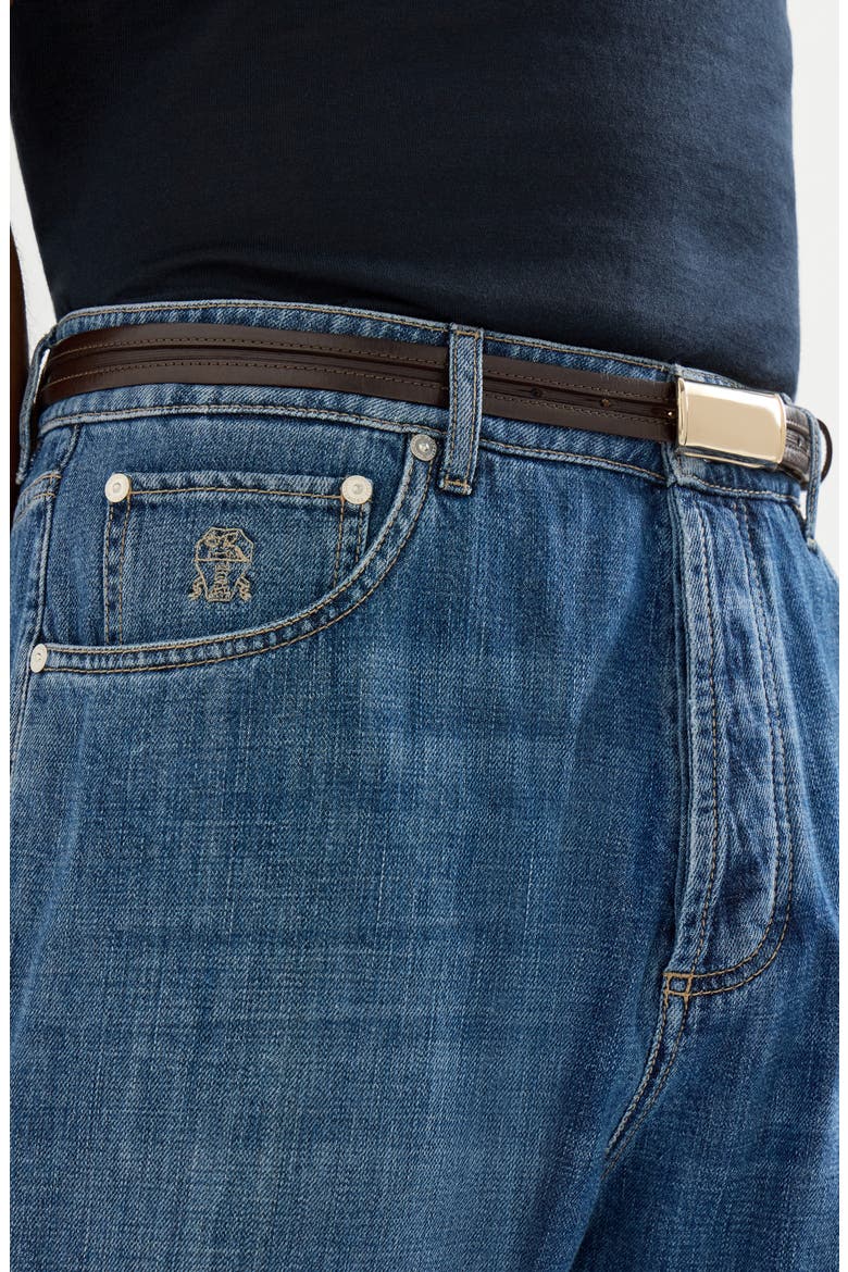 Lightweight denim five-pocket trousers, Alternate, color, Medium Denim