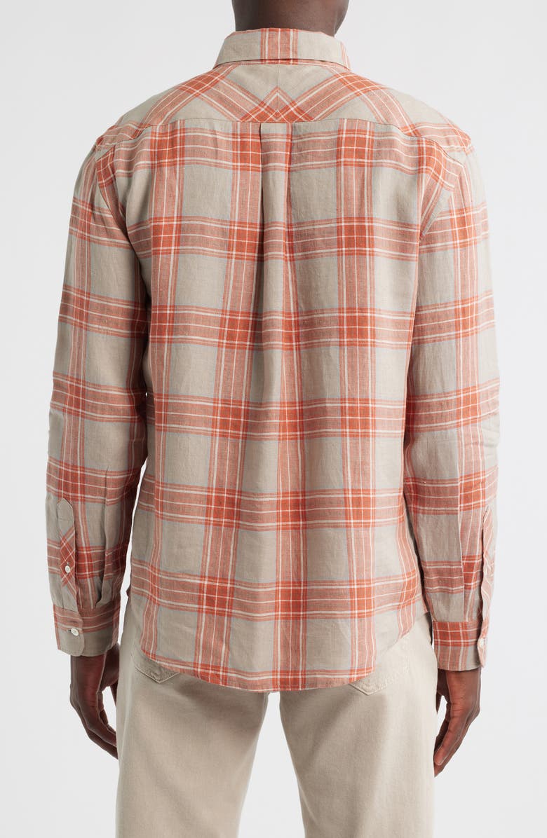 Billy Reid John Standard Fit Plaid Linen Button-Up Shirt, Alternate, color,
