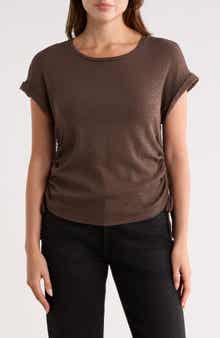 Bobeau Shirred Side Tie T-Shirt