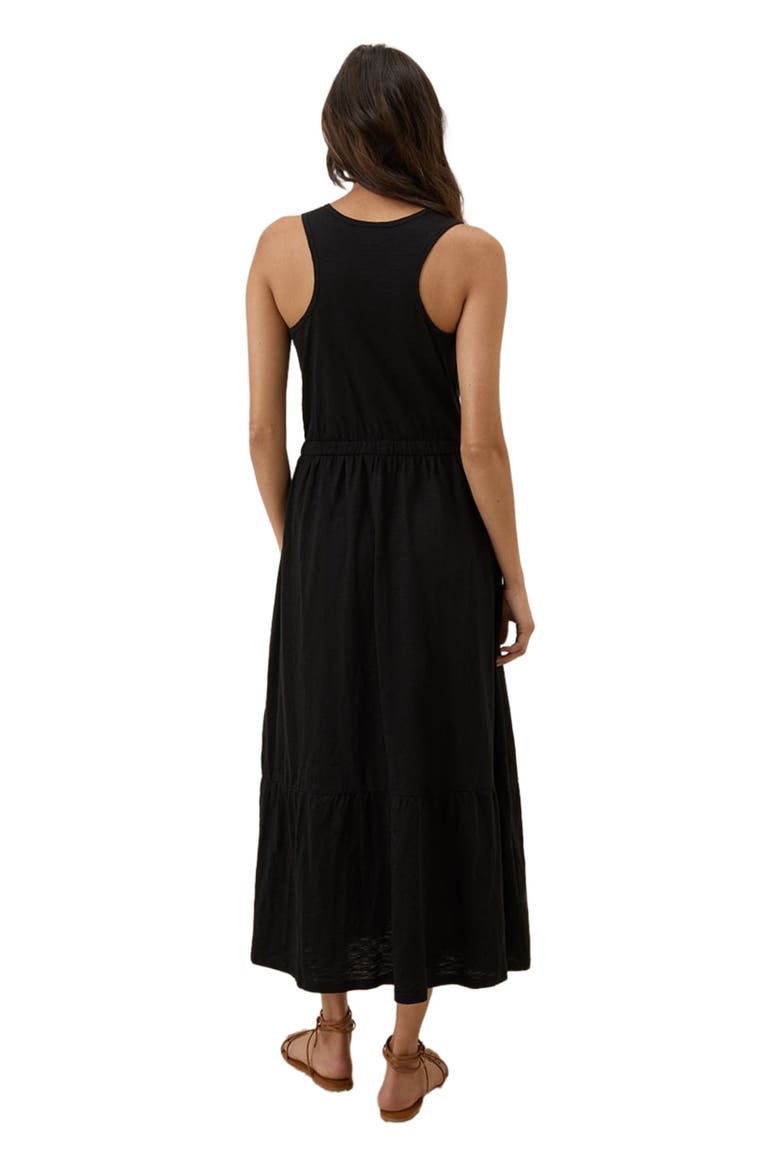 Organic Cotton Relaxed Slub Tank Maxi Dress, Alternate, color, Black