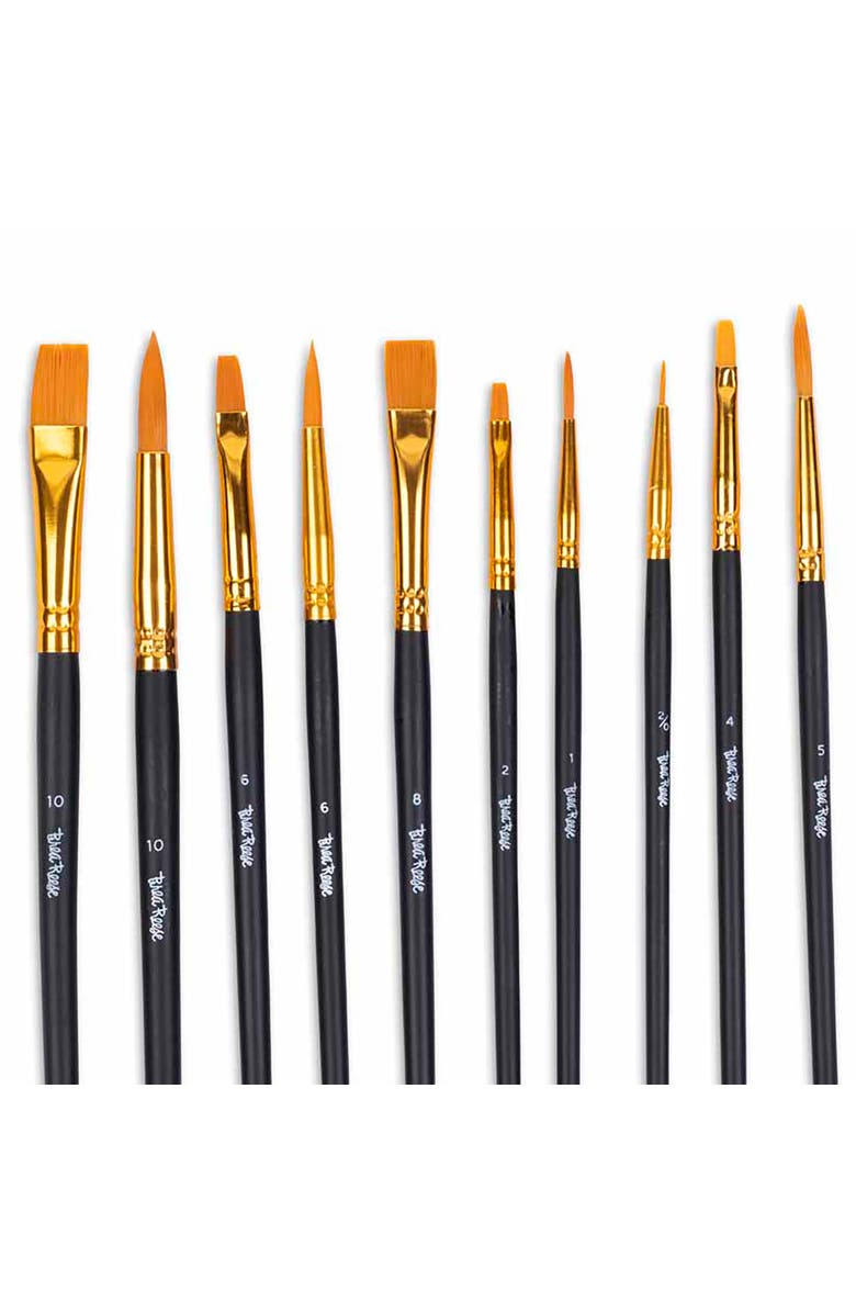 Brea Reese Brush Set Value Pack 10Pc Gold Taklon Bristles, Alternate, color, Gold