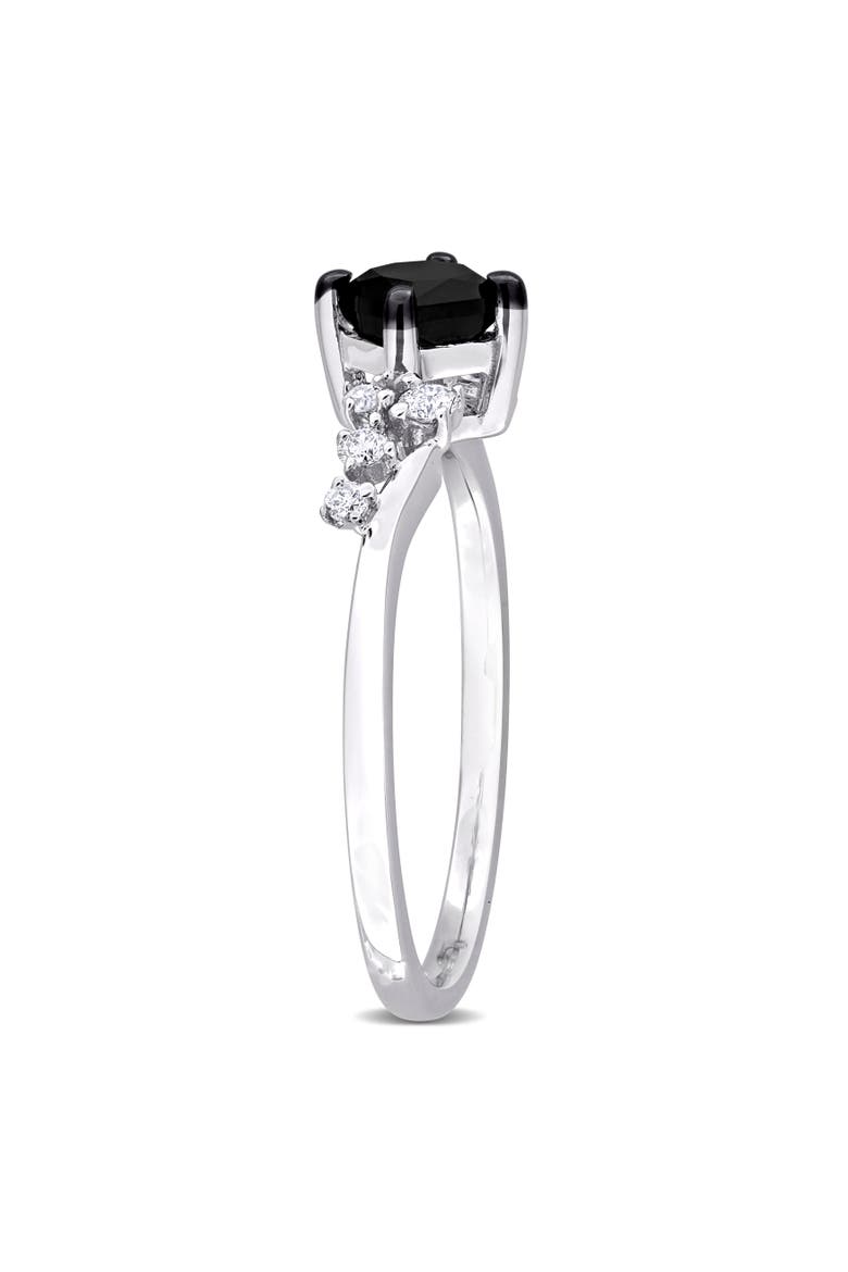 Black & White Diamond Princess-Cut Cluster Ring 14k, Alternate, color, 14k White Gold