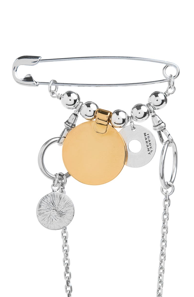 Isabel Marant Bonnie Charm & Draped Chain Brooch, Alternate, color, 