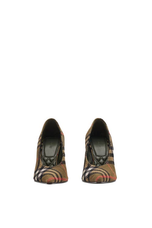 Burberry Check Cameo High Pumps In Brown
