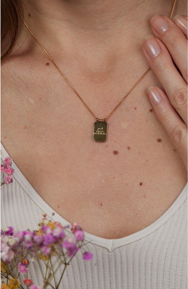 Mantra Grit Grace Gratitude - Necklace, Alternate, color, Yellow Gold