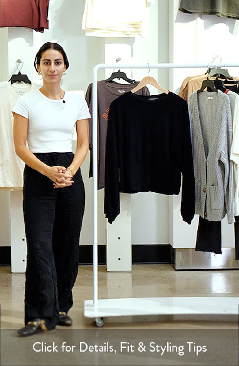 Blouson Sleeve Waffle Knit Top, sales video thumbnail