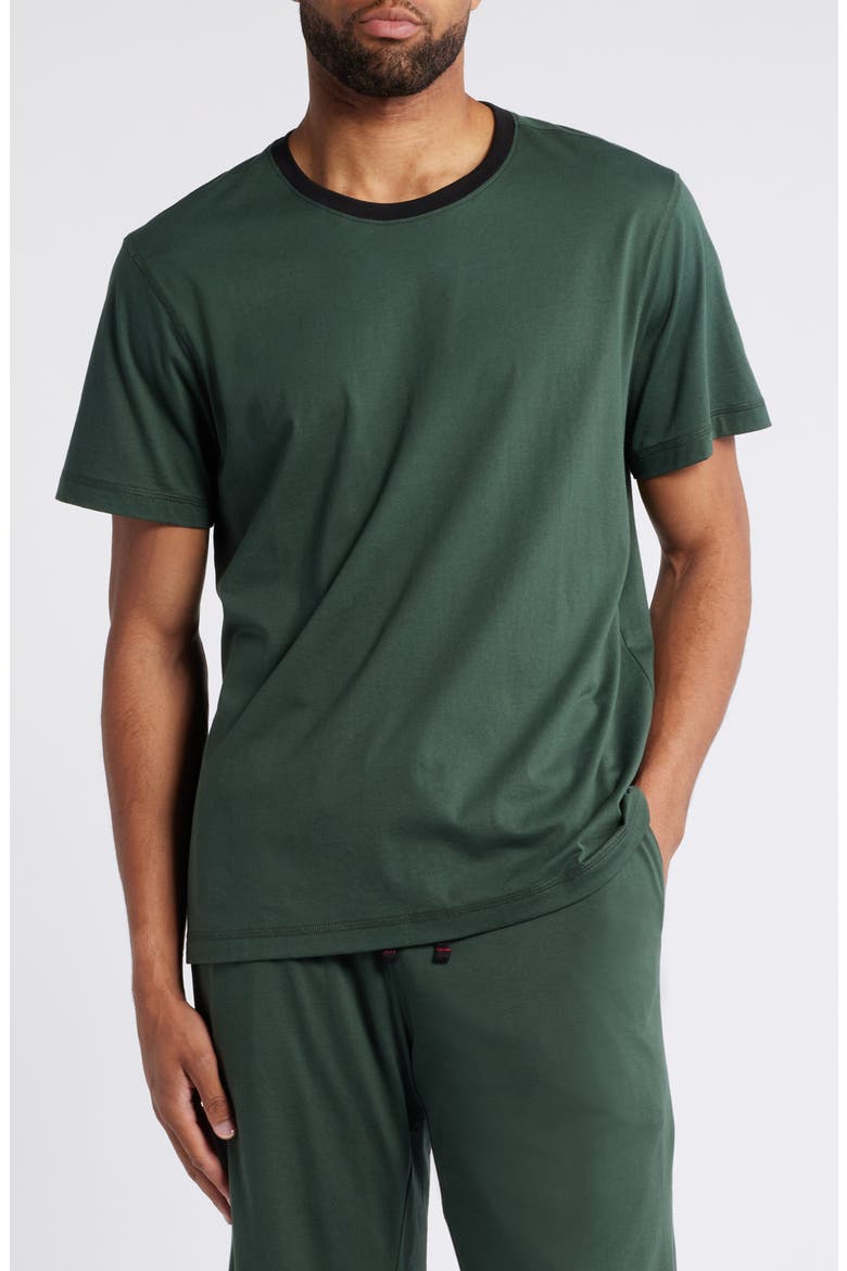 Peruvian Pima Cotton Crewneck T-Shirt, Main, color, DEEP FOREST