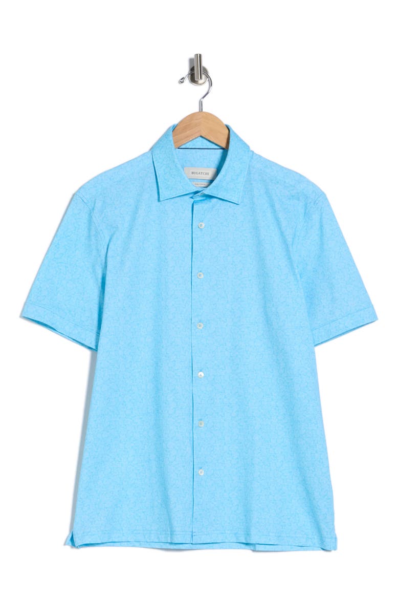 Short Sleeve Woven Shirt, Alternate, color, TURQUOISE