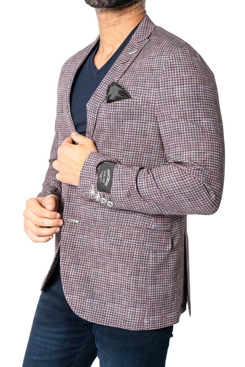 Descartes Houndstooth Sport Coat, Alternate, color, BROWN