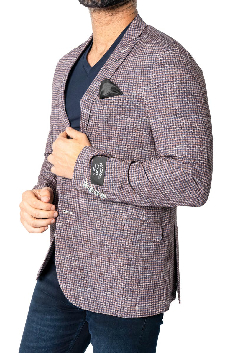 Maceoo Descartes Houndstooth Sport Coat, Alternate, color, Brown