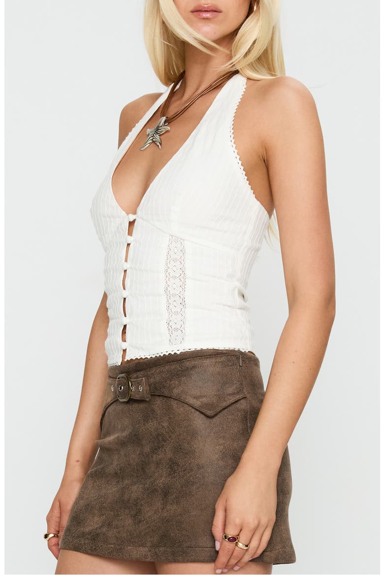Vayda Halter Top, Alternate, color, WHITE