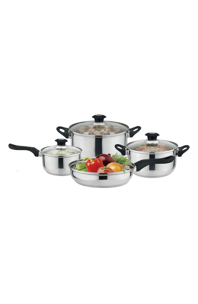 J AND V TEXTILES 7-Piece Stainless Steel Cookware Set, Alternate, color, Stainless Steel