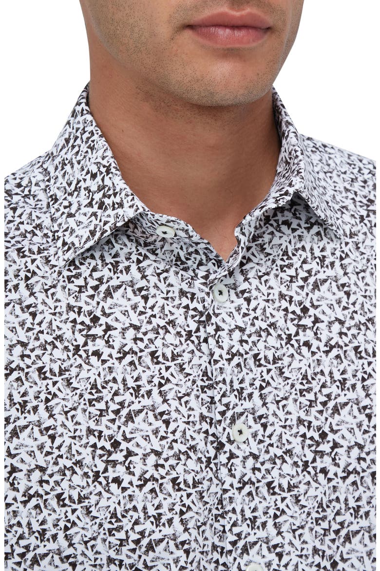 James OoohCotton® Mosaic Print Button-Up Shirt, Alternate, color, BLACK