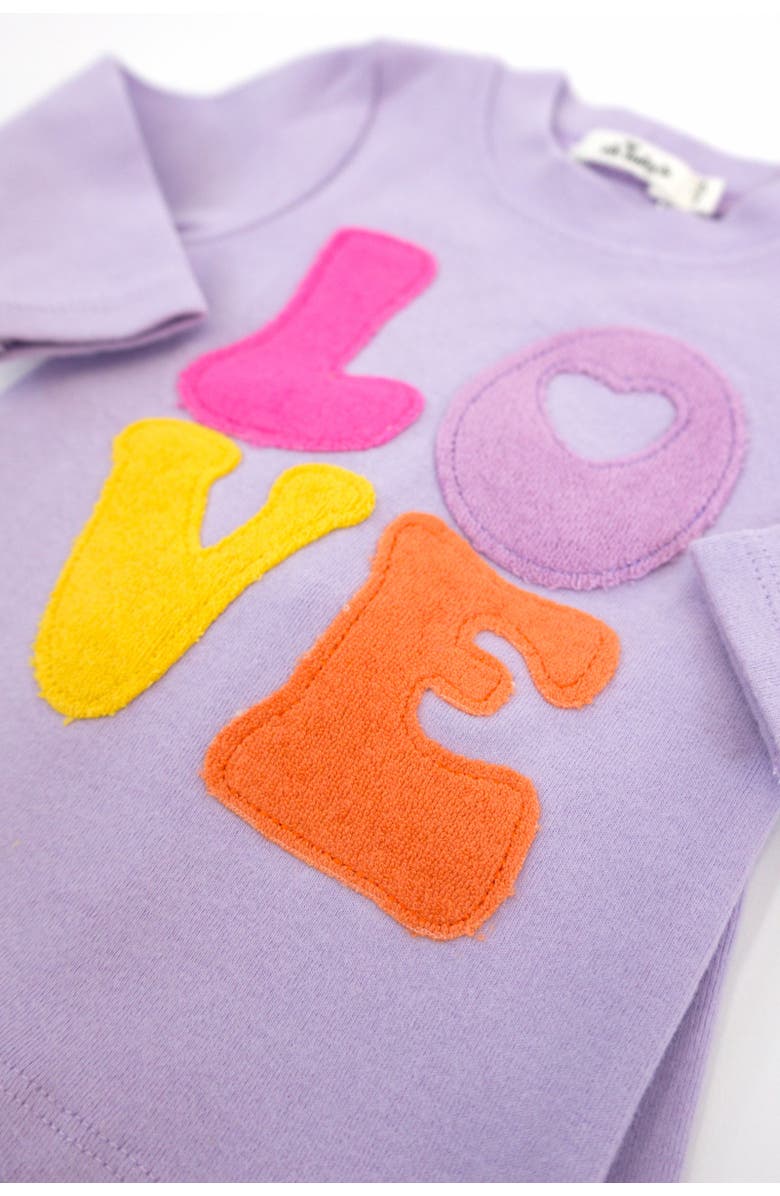 oh baby! Cotton Candy LOVE Terry Applique Two Piece Set, Alternate, color, Orchid