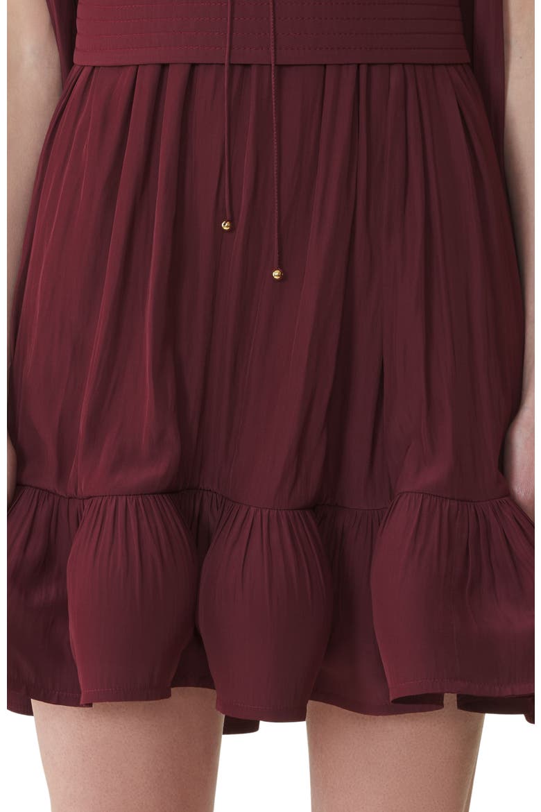 Short Charmeuse Dress, Alternate, color, Burgundy