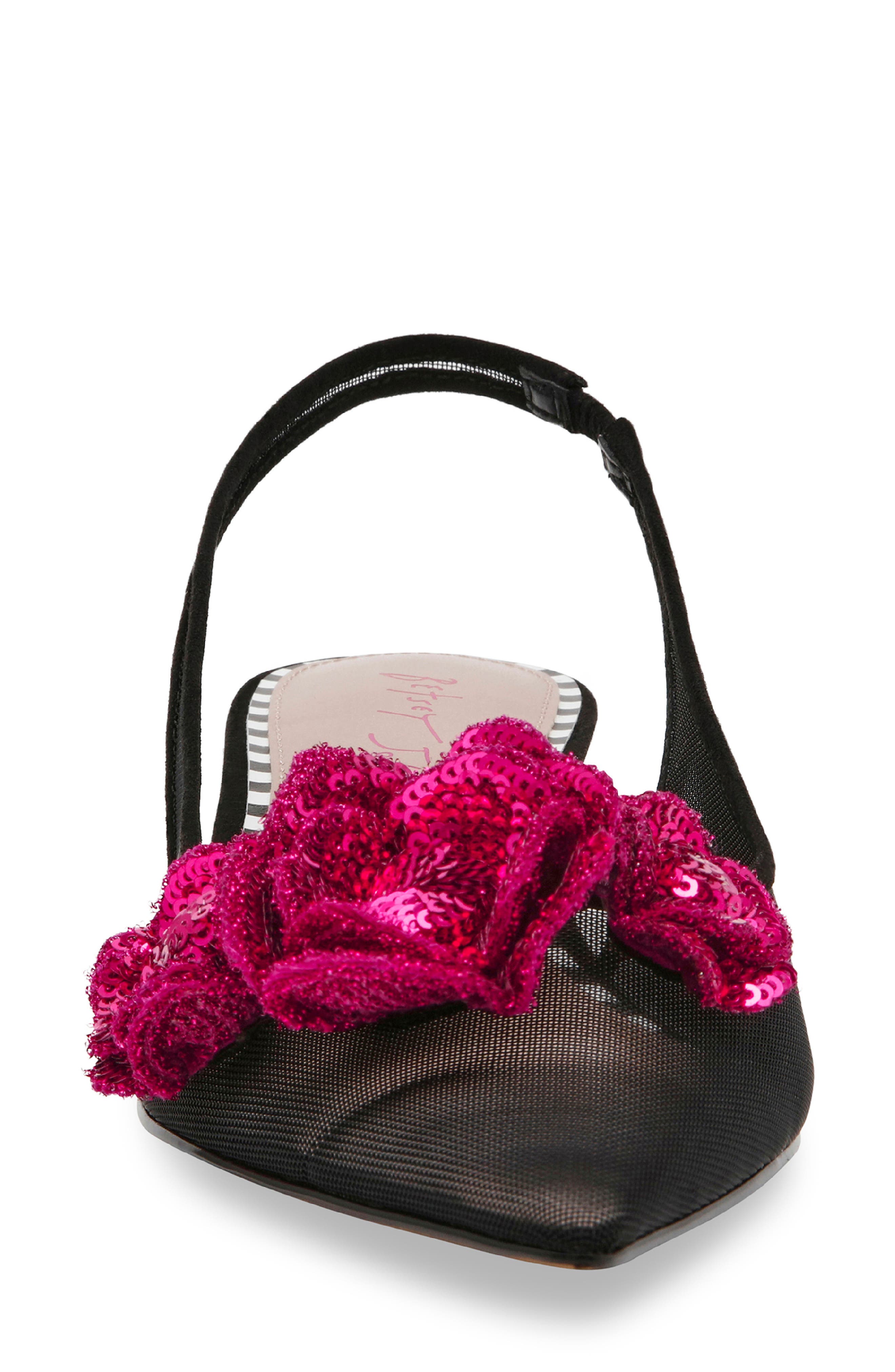 Betsey Johnson Aurorra Slingback Pointed Toe Kitten Heel Pump, Alternate, color, 