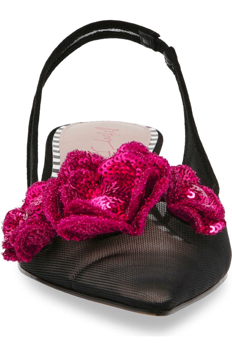 Betsey Johnson Aurorra Slingback Pointed Toe Kitten Heel Pump, Alternate, color,