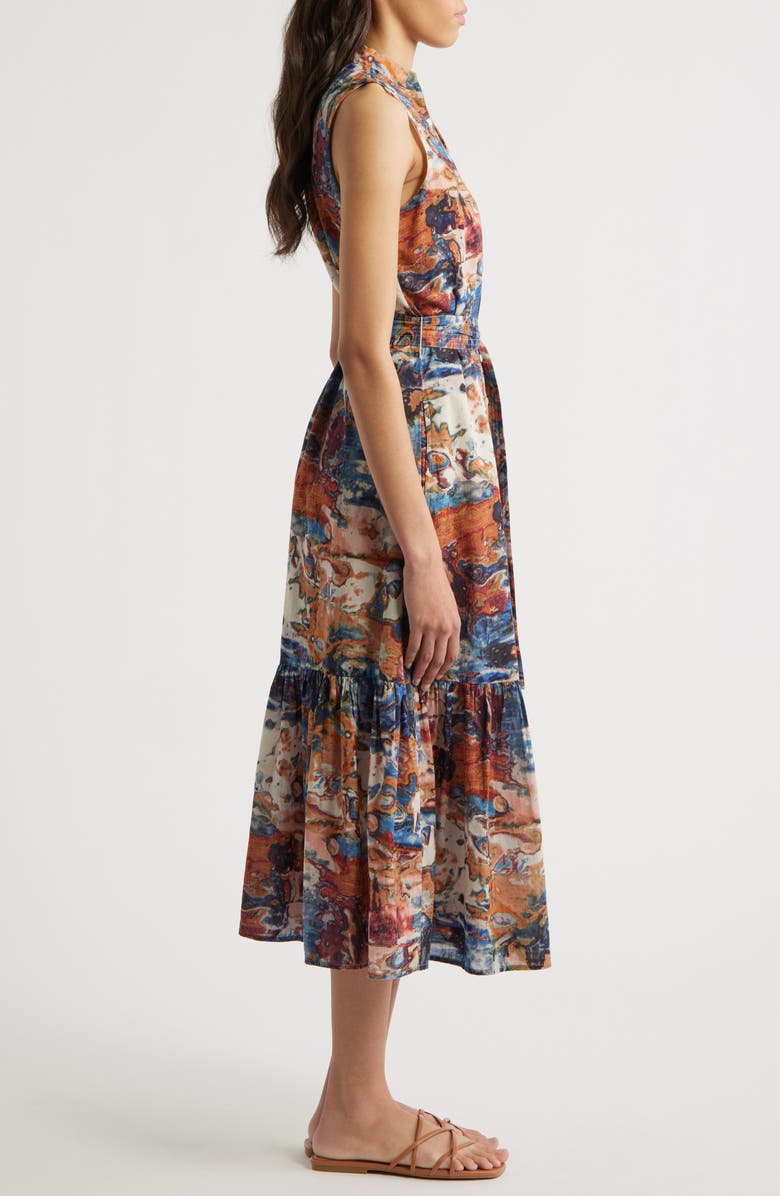 Cleobella Izora Abstract Print Organic Cotton Midi Shirtdress, Alternate, color, 