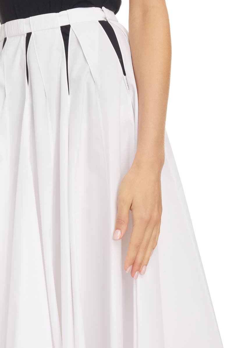 Alaïa Cutout Cotton Poplin Midi Skirt, Alternate, color, 