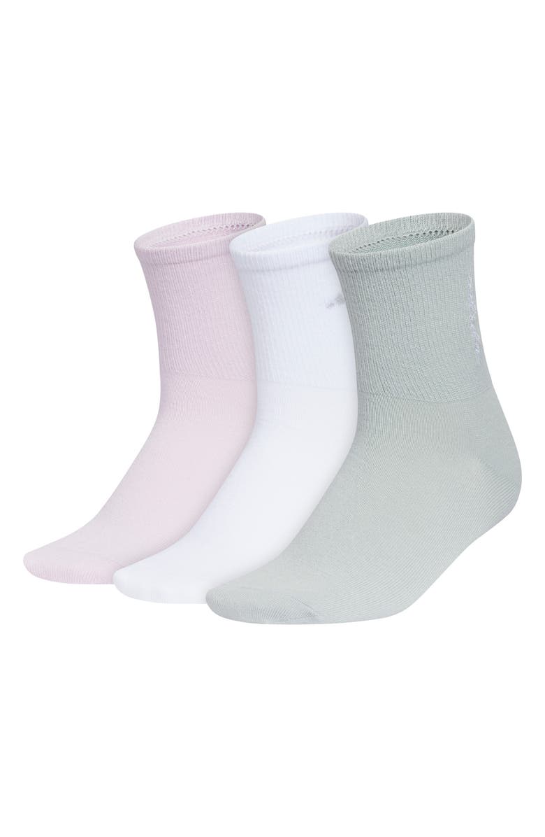 adidas Luxe 3-Pack High Quarter Length Socks, Main, color, Ice Lavender/ White/ Sage