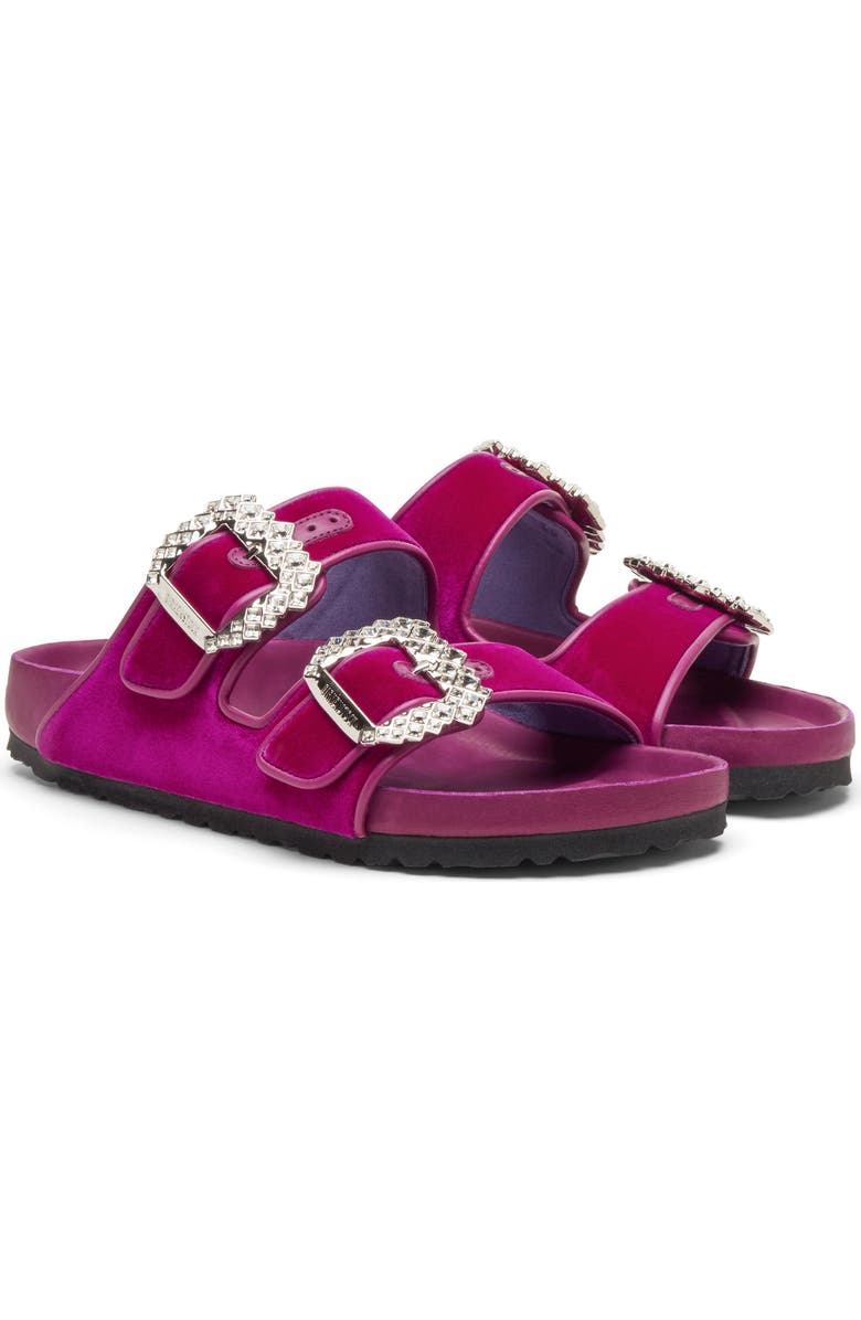 BIRKENSTOCK X MANOLO Blahnik Arizona Crystal Buckle Slide Sandal, Alternate, color,
