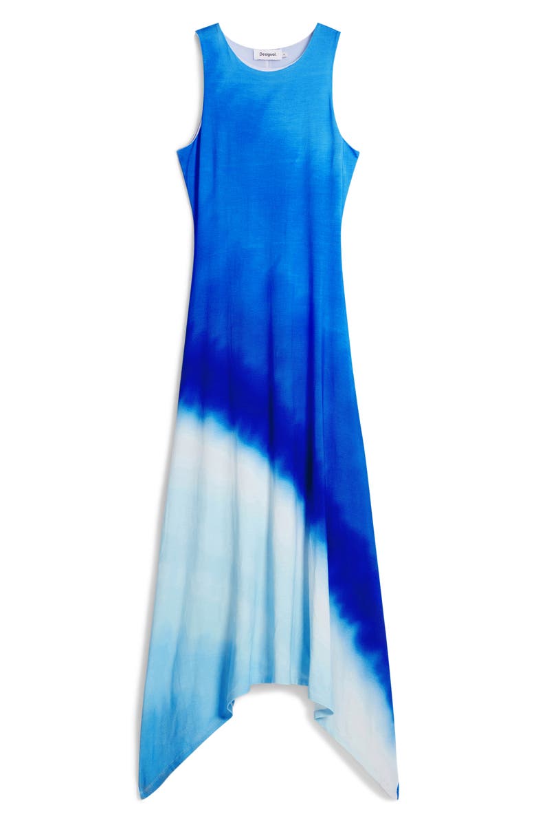 Desigual Ombré Print Sleeveless Asymmetric Maxi Dress, Alternate, color, Blue