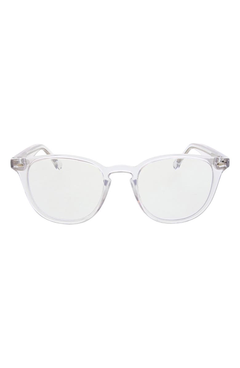 Oscar de la Renta 50mm Blue Light Blocking Reading Glasses, Main, color, Crystal Clear