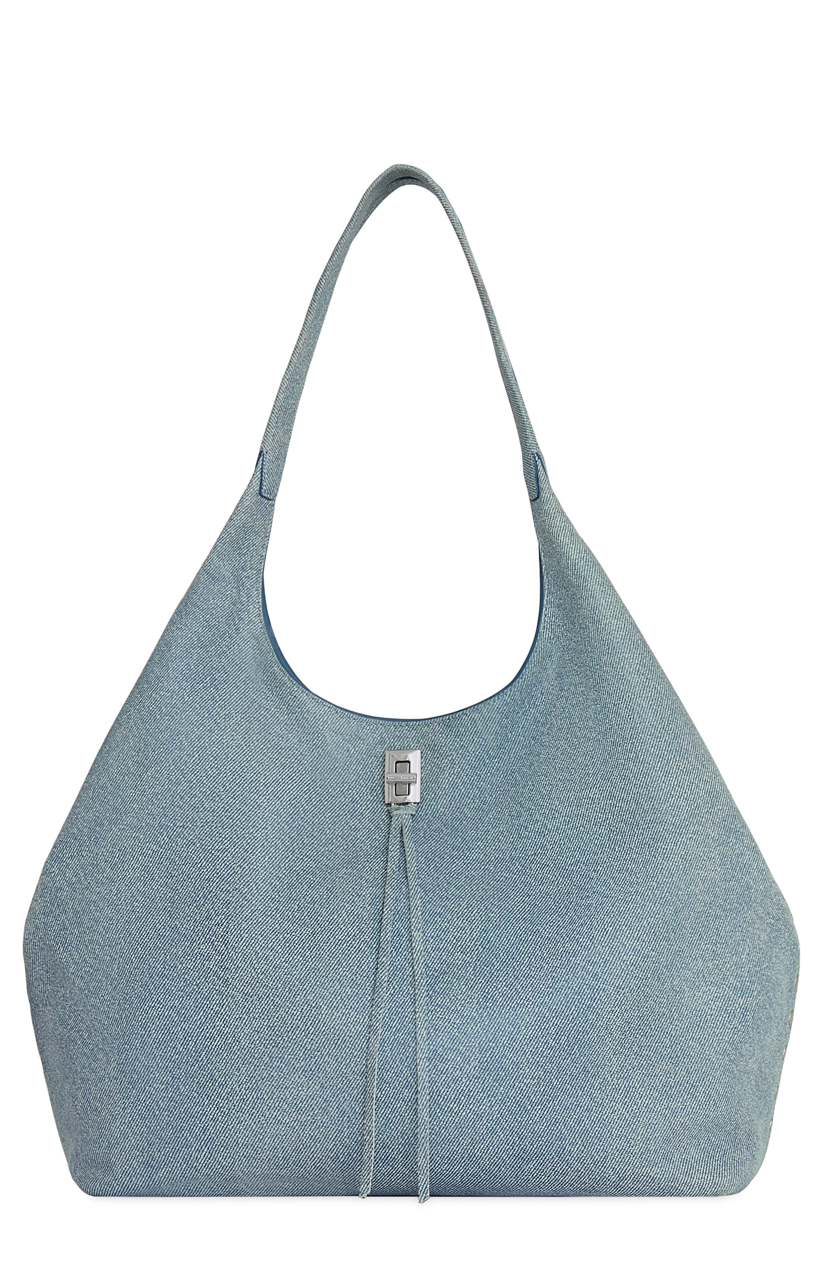Darren Signature Leather Carryall, Main, color, DENIM