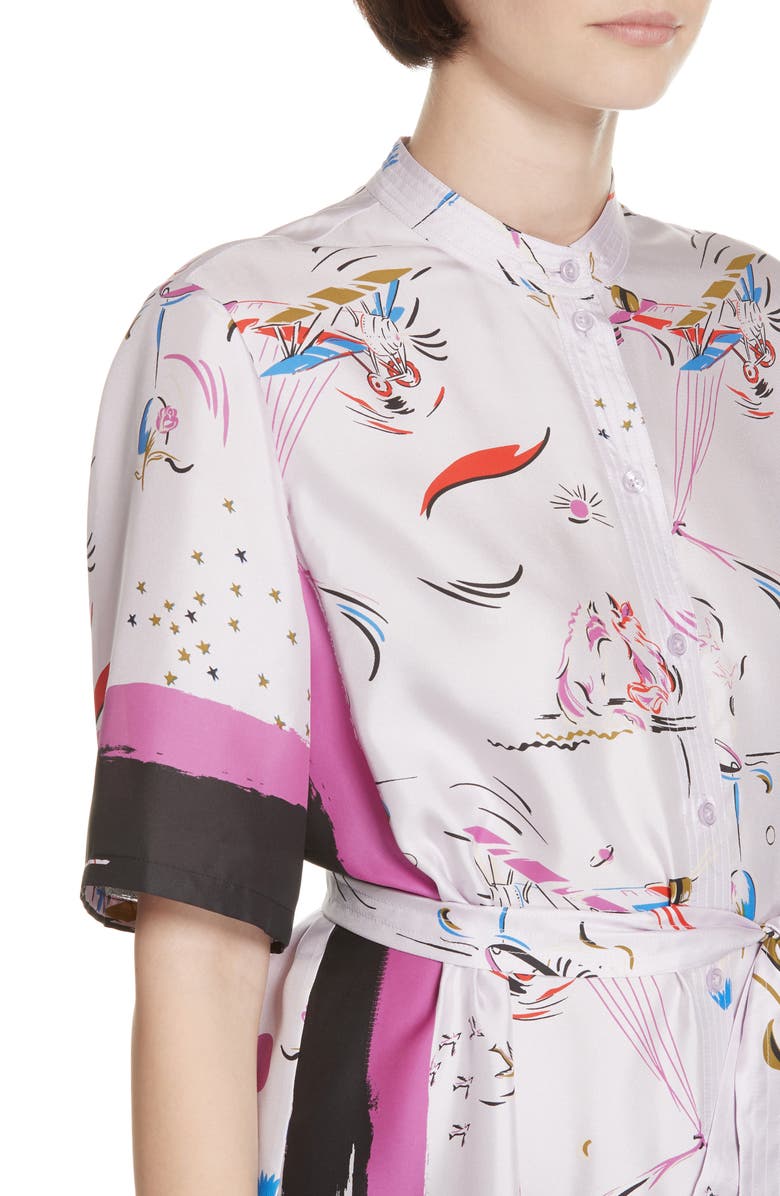 Tory Burch Painted Border Shirtdress, Alternate, color, 