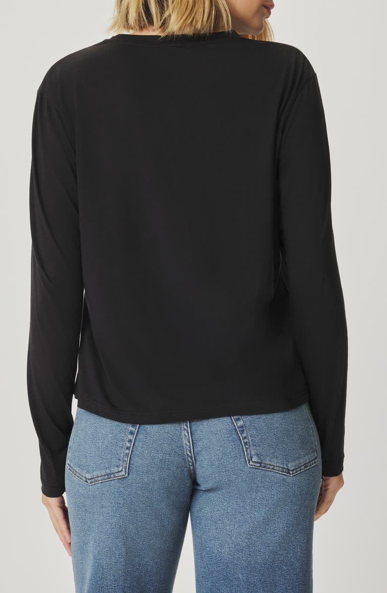 Splendid Lila Long Sleeve Cotton Top, Alternate, color, Black