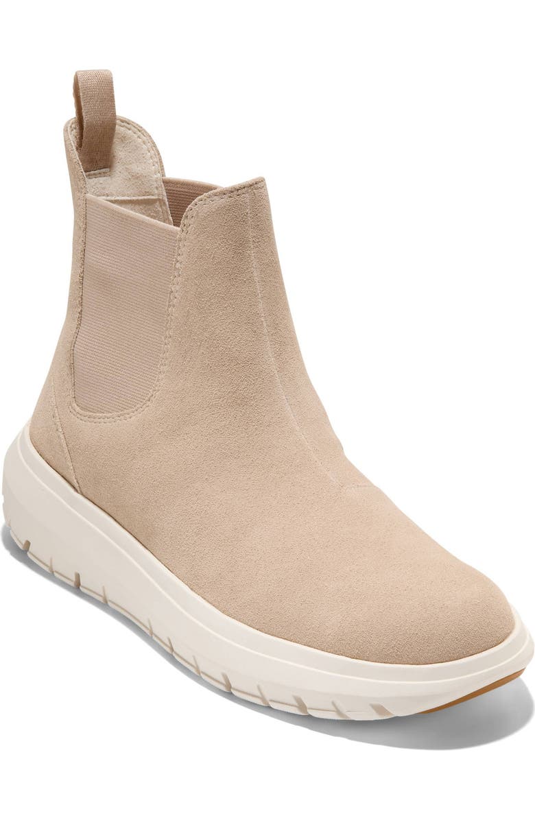 Cole Haan Grand Raelyn Waterproof Chelsea Boot, Main, color, Sesame Suede/ Ivory Waterproof