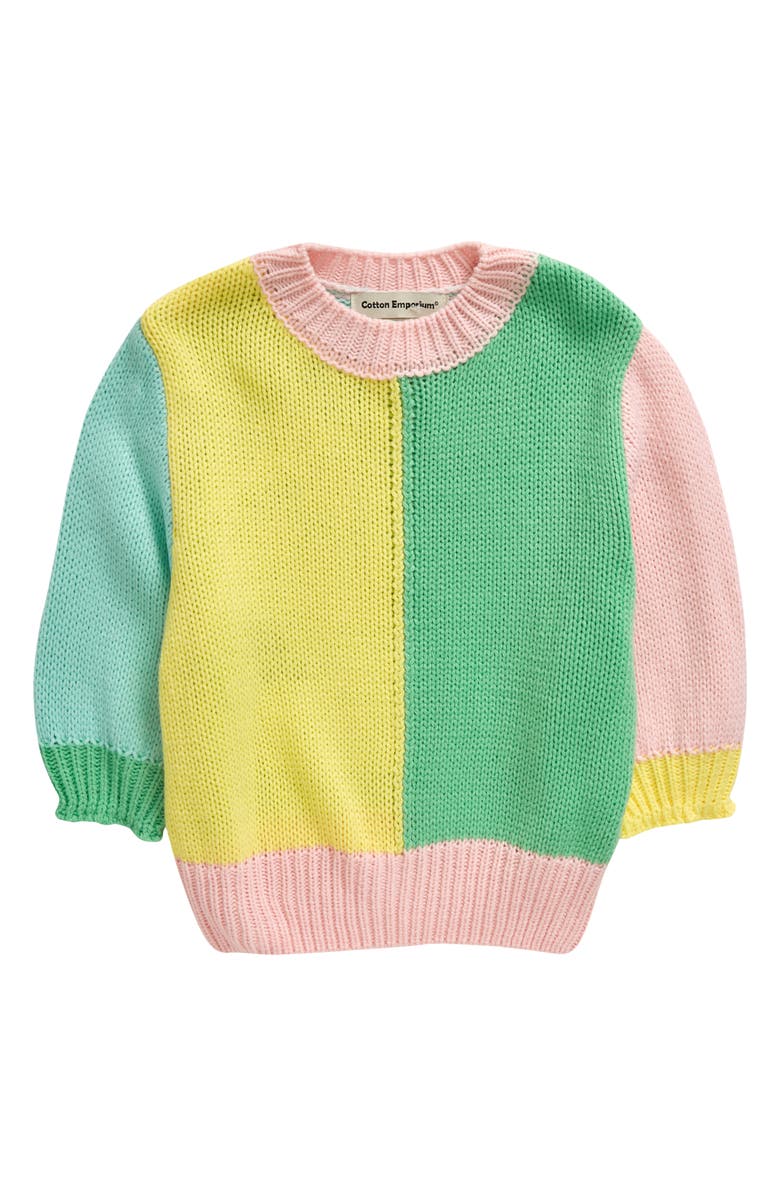 Cotton Emporium Kids' Colorblock Sweater, Main, color, 