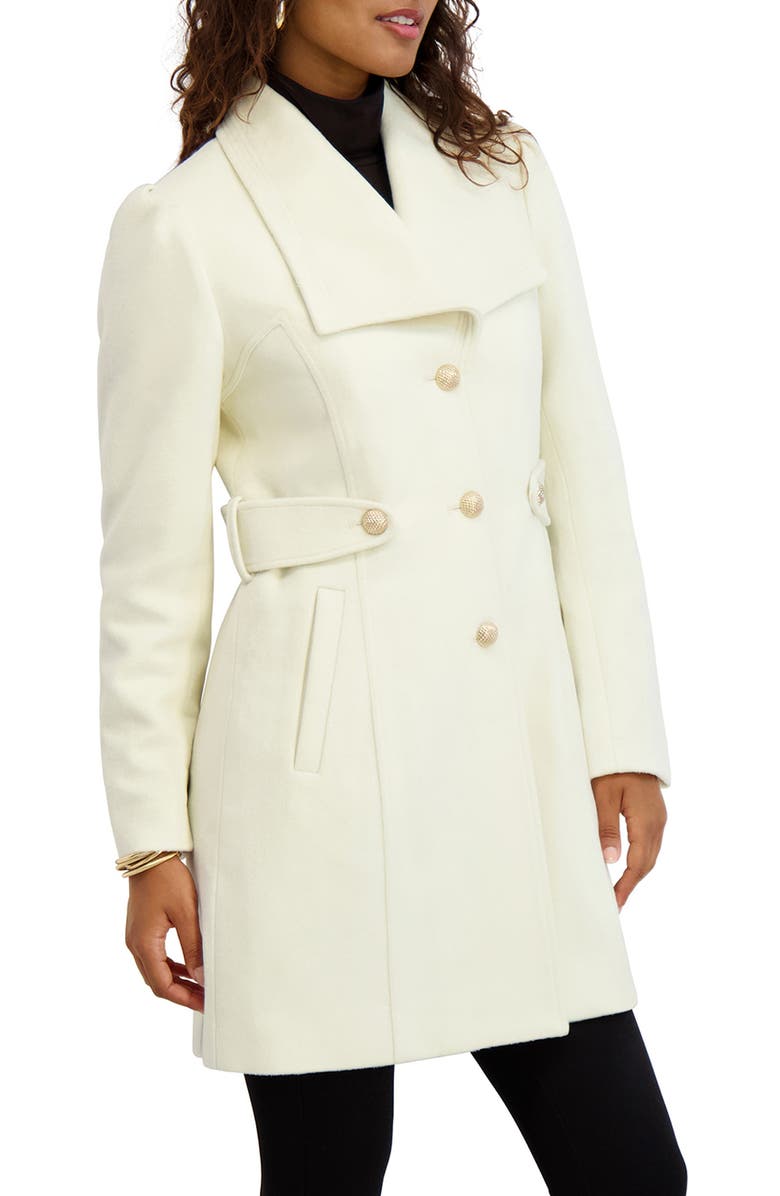 Kensie Wool Blend Long Coat, Main, color, Ivory