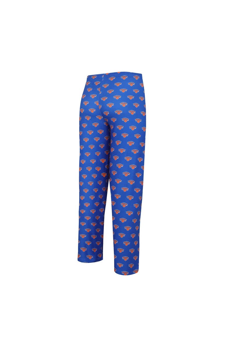 CONCEPTS SPORT Men's Concepts Sport Blue New York Knicks Gauge Allover Print Pants, Alternate, color,