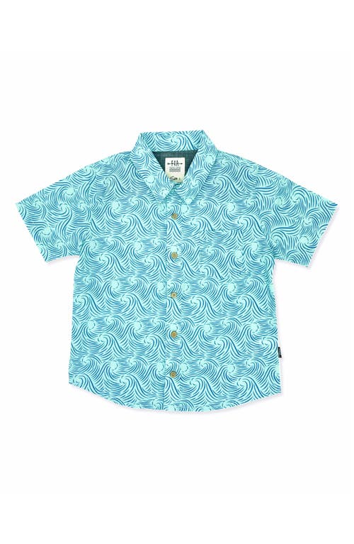 Feather 4 Arrow Kids' Peaks Short Sleeve Button-Up Shirt in Beach Glass