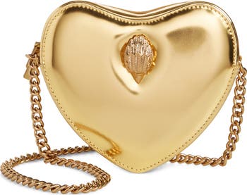 Kensington Heart Metallic Leather Crossbody Bag