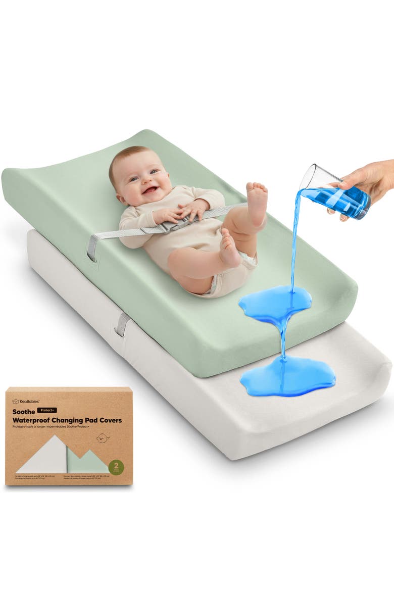 2-Pack Soothe [Protect+] Waterproof Changing Pad Covers, Main, color, Sage