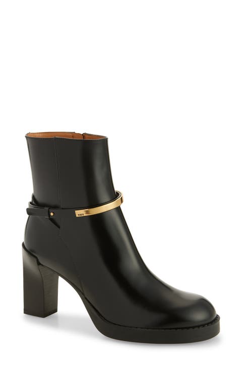 Bar Block Heel Ankle Boot (Women)