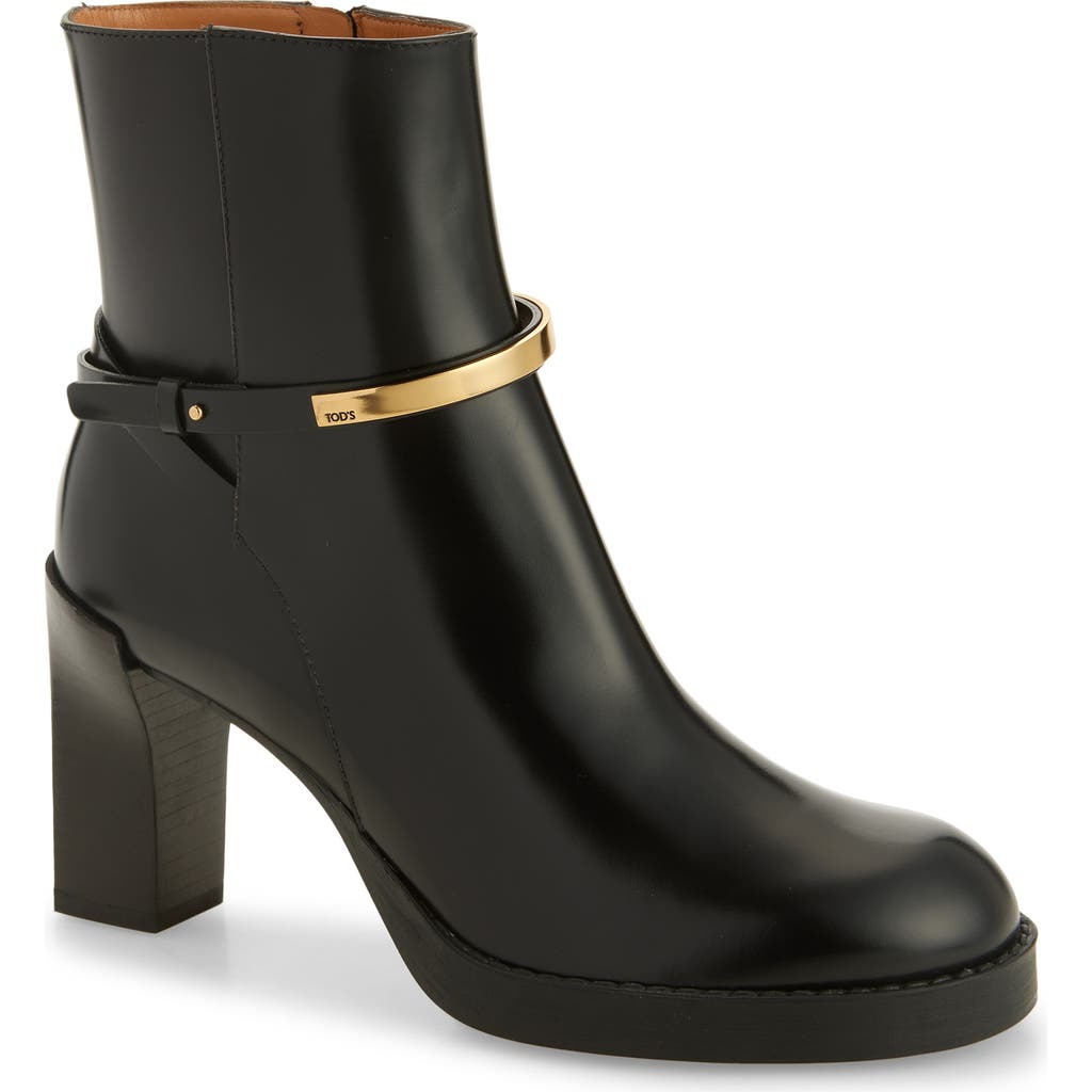 Tod's Bar Block Heel Ankle Boot In Animal Print
