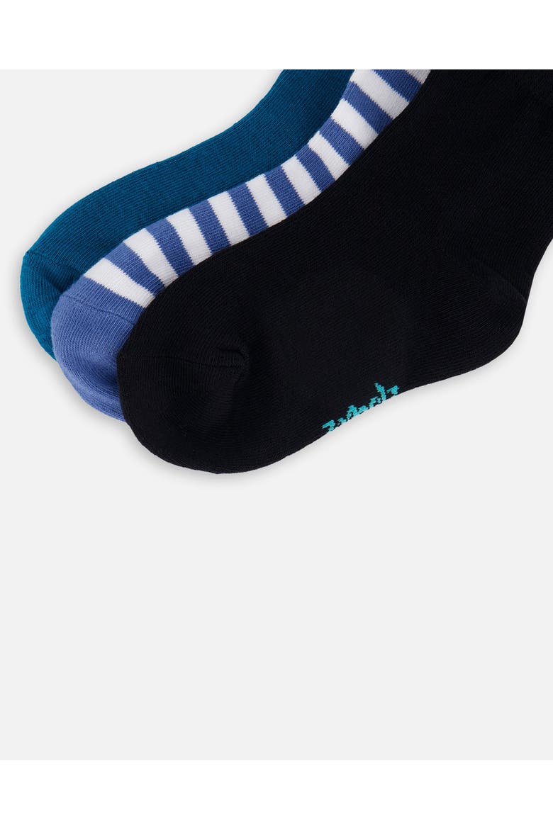 Socks (3 Pairs) Set Striped, Alternate, color, Striped Blue