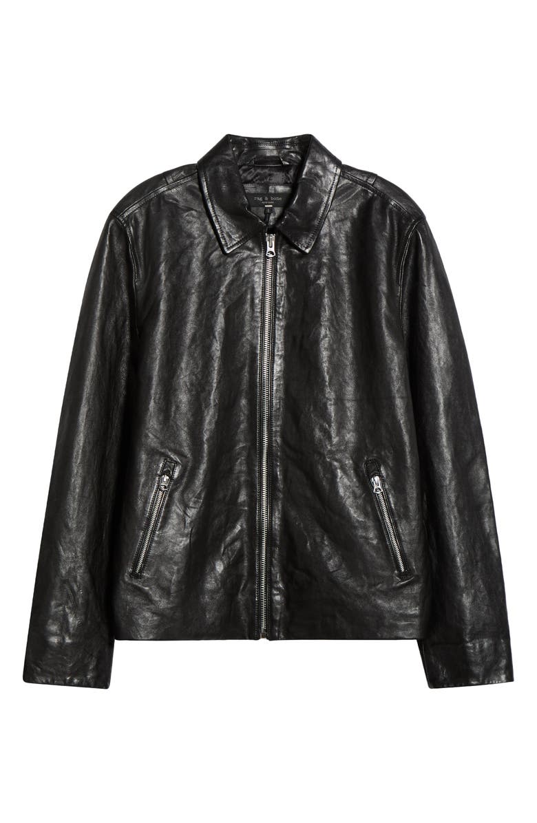 rag & bone Melrose Leather Jacket, Alternate, color, Black
