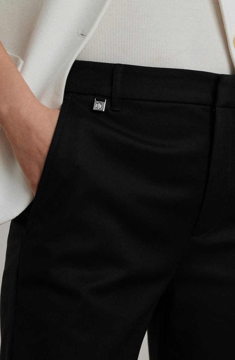 Lauren Ralph Lauren Double Faced Stretch Cotton Pants, Alternate, color, Polo Black