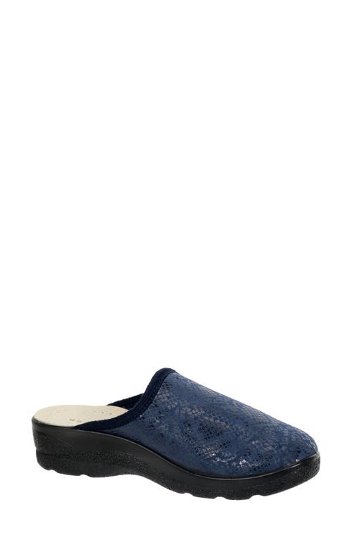David Tate Electra Clog In Navy Stretch Snake