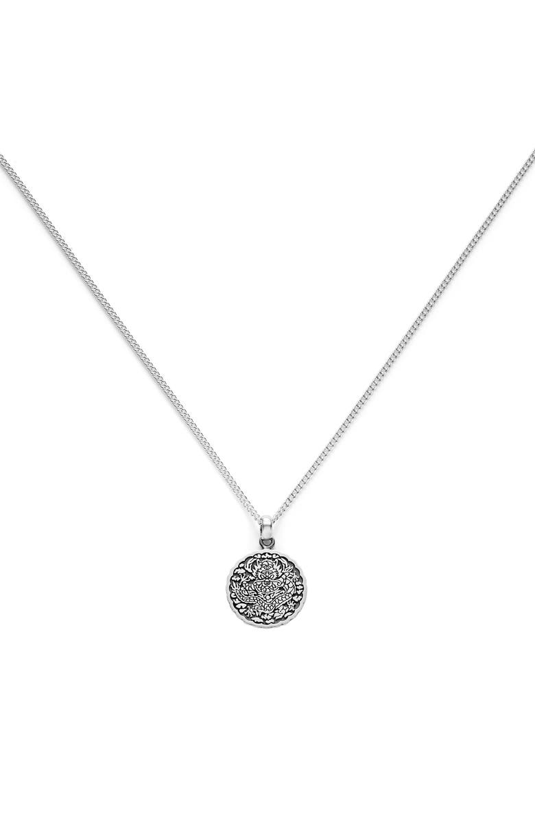 LOUPN Royal Dragon Pendant Necklace, Main, color, Silver