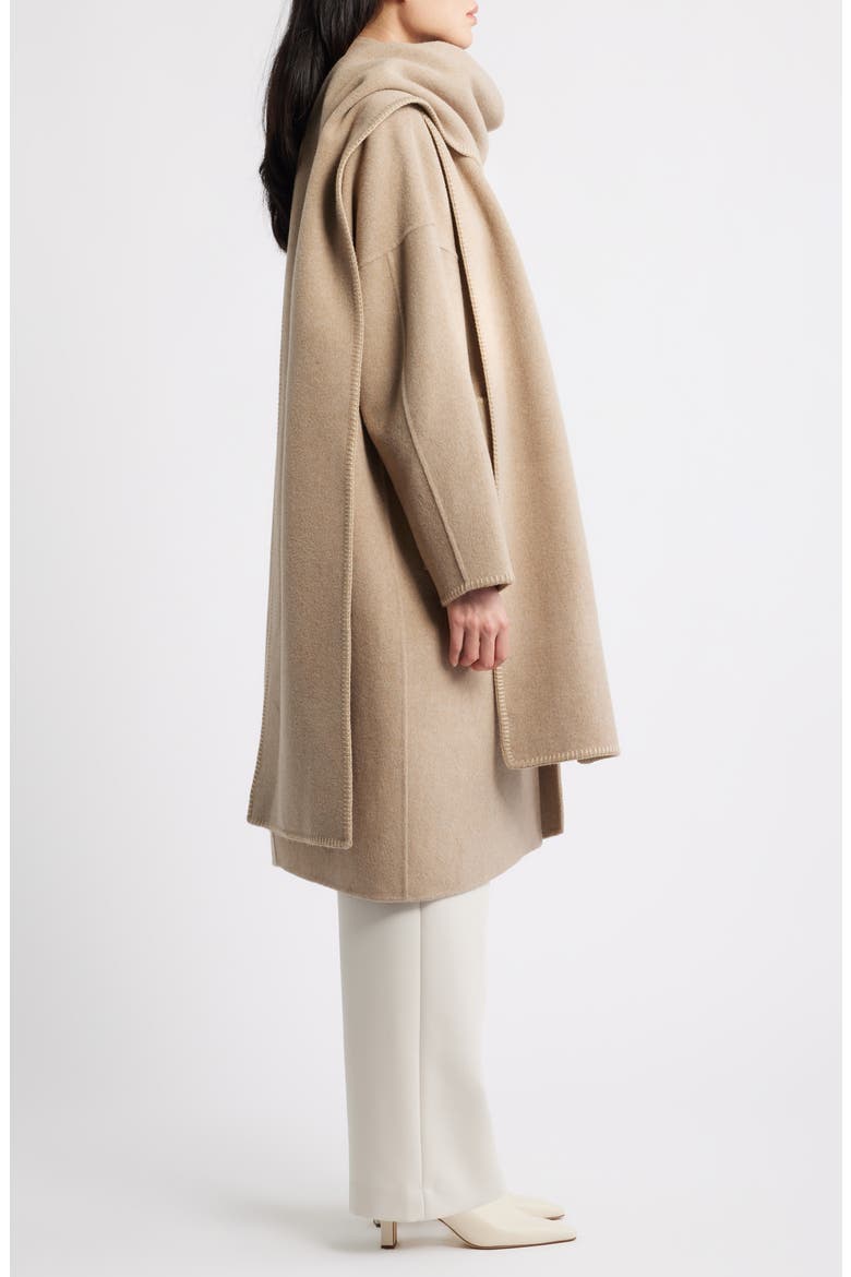 Chalet Wool Blend Double Face Coat with Scarf, Alternate, color, BEIGE
