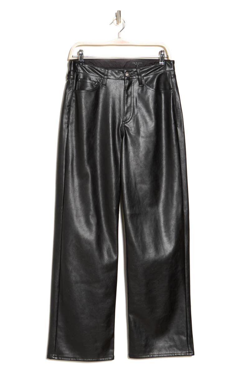 rag & bone Logan Faux Leather Pants, Alternate, color, Black