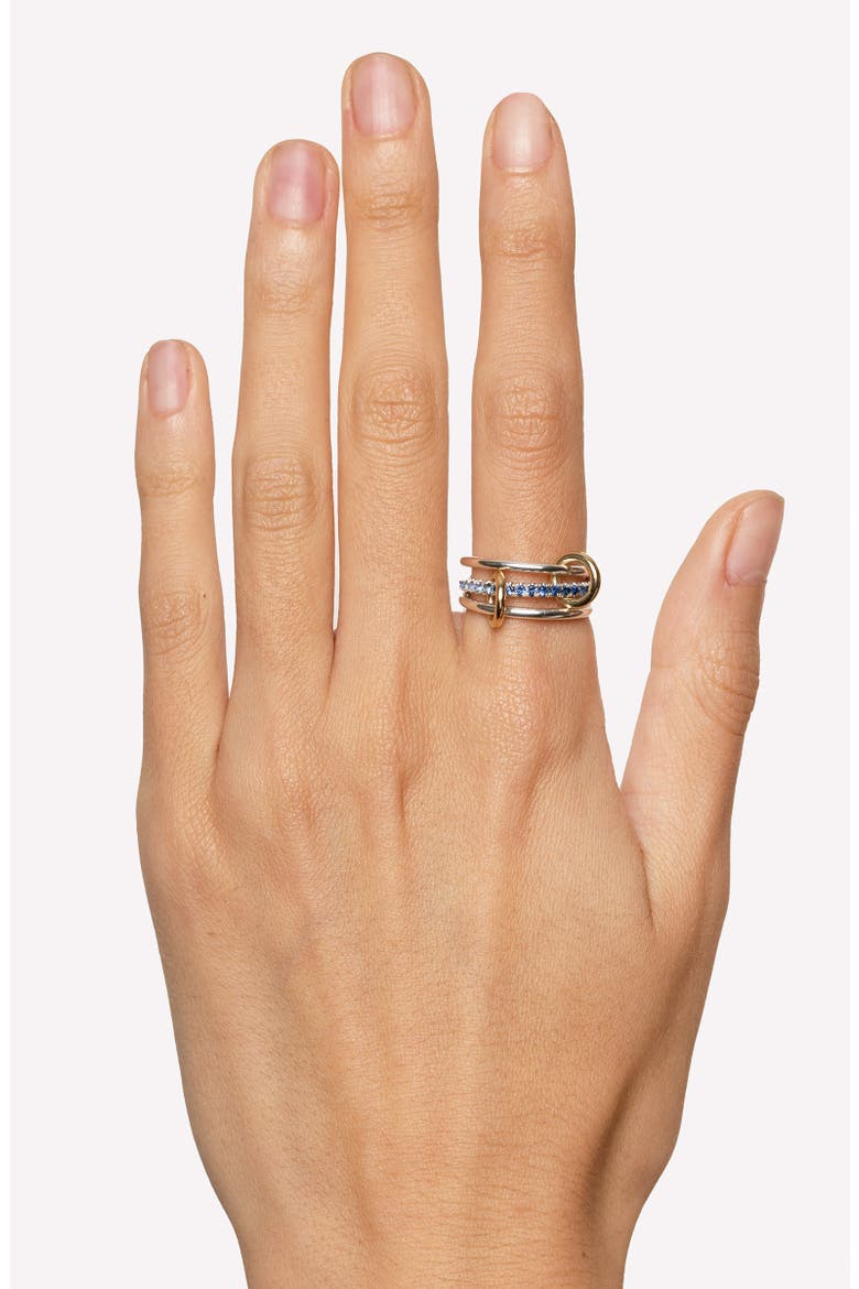 Tigris Ombré Blue Sapphire Stack Ring, Alternate, color, SILVER